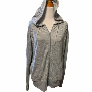 Xersion gray full zip hoodie with shoulder details